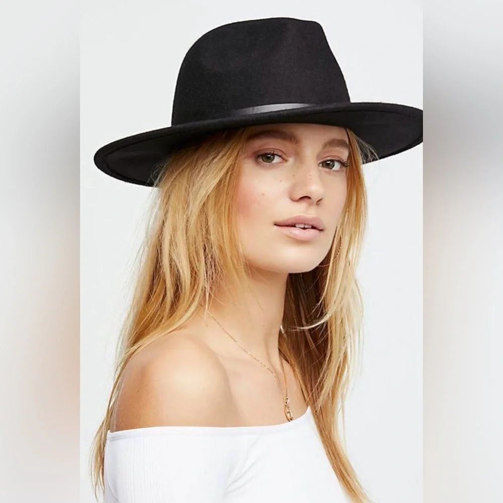 Free People Wyeth Leather Band felt hat